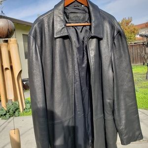 *SOLD* Alfani XL Mens Black Leather Jacket